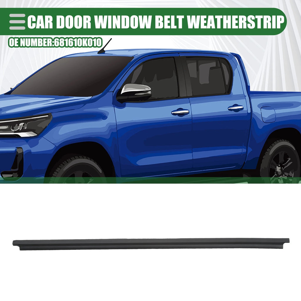 Front Left Door Window Belt Weatherstrip for Toyota Hilux (2005–2014) Black
