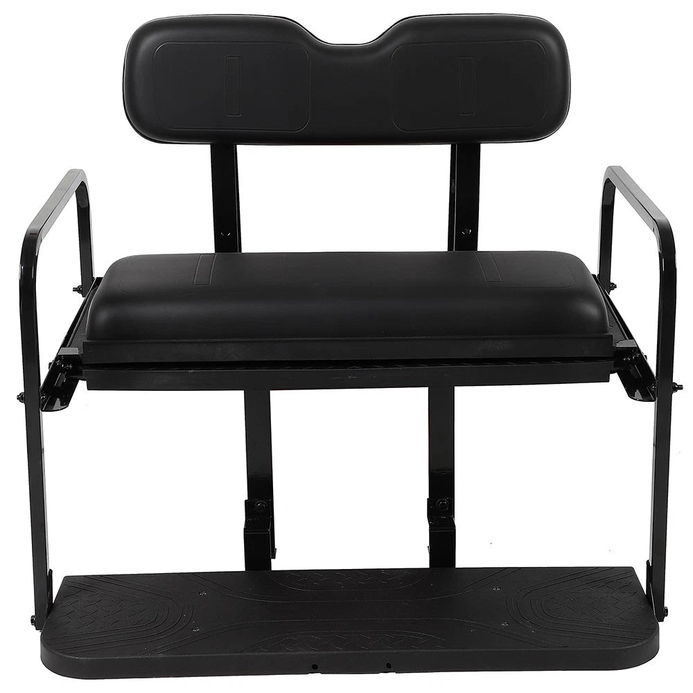 Rear Flip Seat Kit for EZGO Golf Cart TXT (1994.5–Present) - Black Cushions