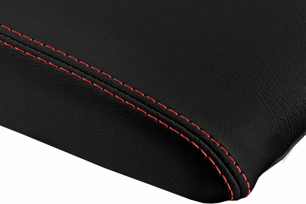 Console Lid Pull Over Cover Leather for Volkswagen Tiguan (2009–2017) Red Stitch
