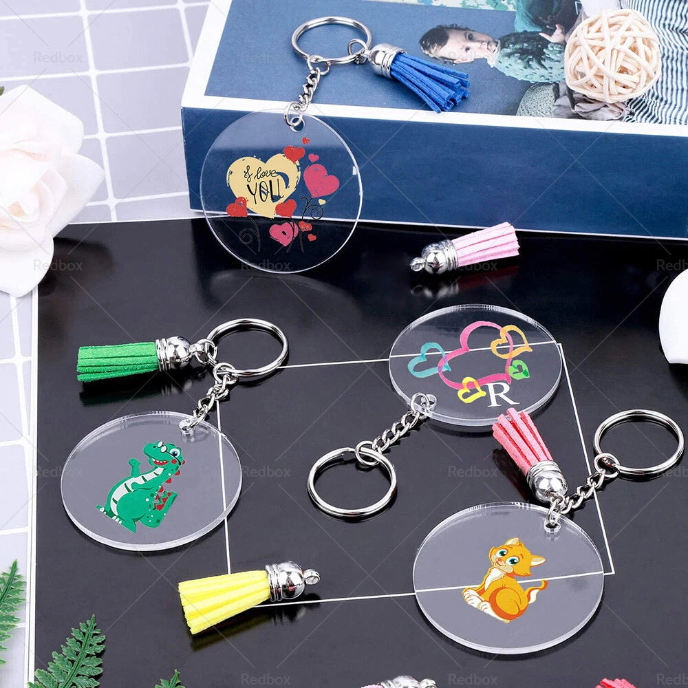 120PCS Keychains Sublimation Blanks with Tassels for Customization