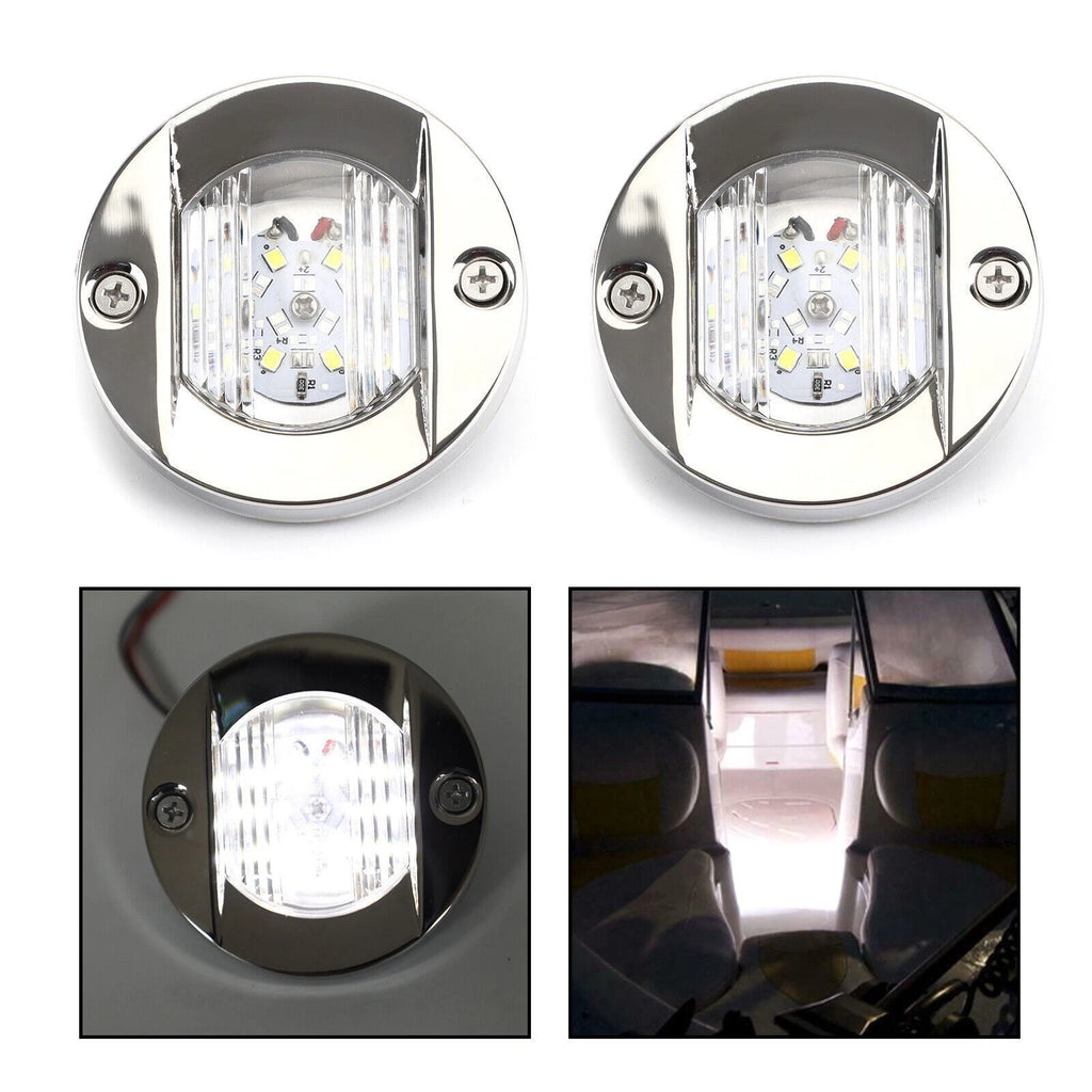 2X 12V 316 Stainless Marine Blue Underwater Light 6 LED for Boat