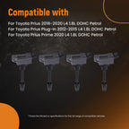 Set of 4 Ignition Coils for Toyota Prius Plug-In (2012–2015) UF811 Black COP