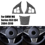 3X Carbon Fiber Steering Wheel Covers for Six Series