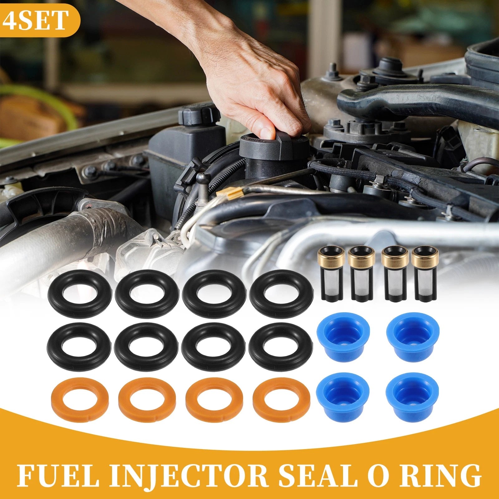 Set of 4 Fuel Injector Seal O Rings for Ford Thunderbird 