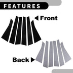 Set of 6 Car Pillar Window Trim Covers for Chevrolet Impala (2006–2013) Black