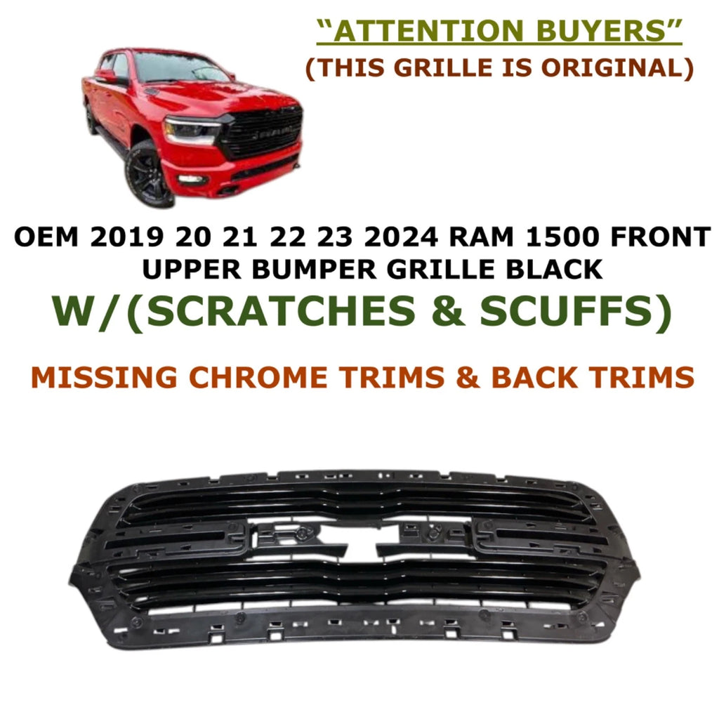Front Upper Bumper Grille for RAM 1500 (2019–2024) Black