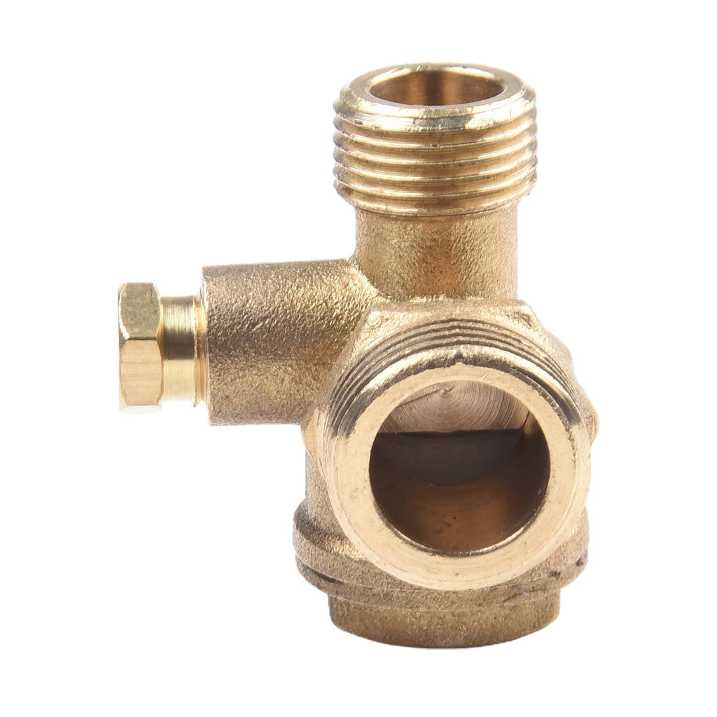 3-Port Brass Male Threaded Check Valve Connector for Air Compressor