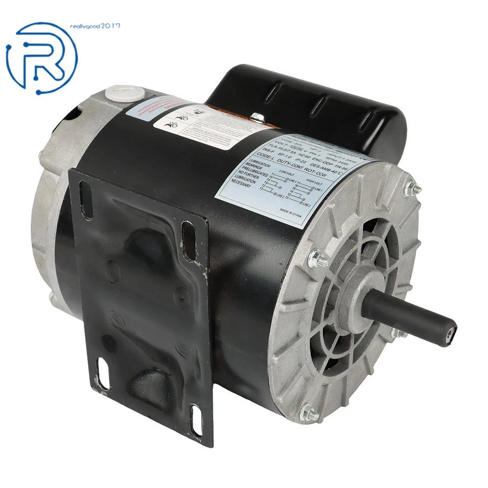 2 HP SPL Compressor Duty Electric Motor 3450 RPM 56 Frame 5/8" Shaft 120/240V