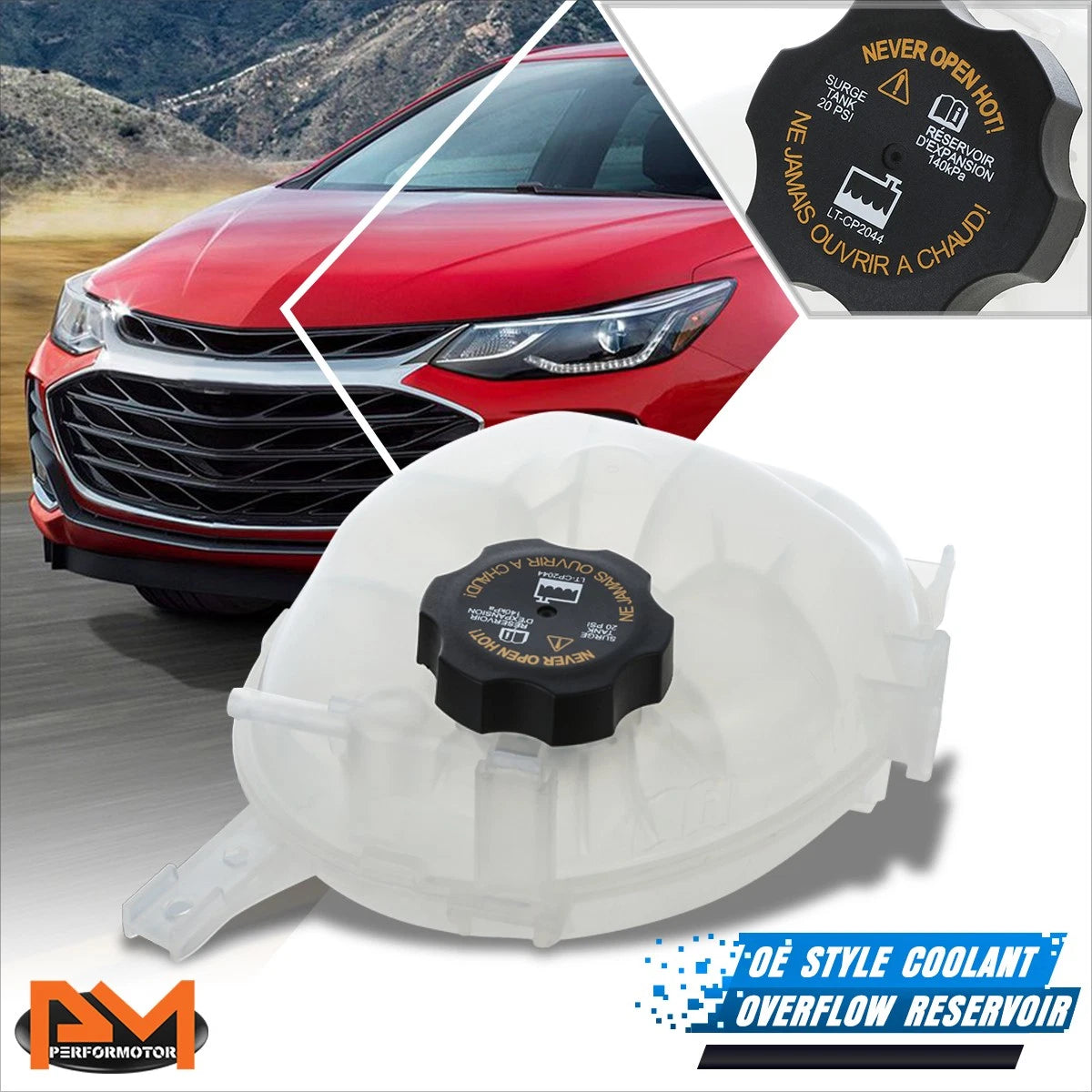 Coolant Overflow Reservoir for Chevy Cruze 1.4L 1.6L Turbo/1.8L (2016–2019)