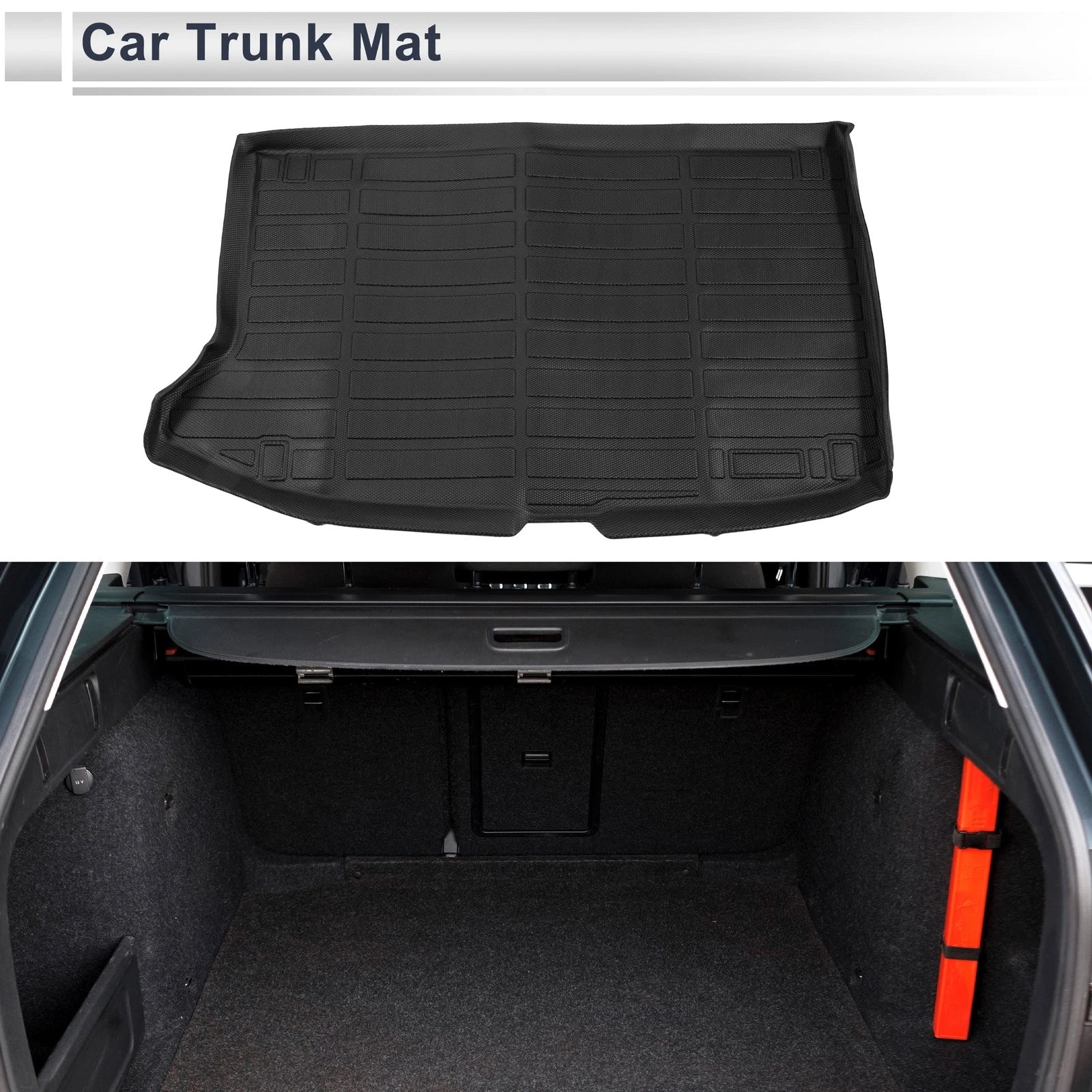 Cargo Liner Rear Trunk Mat for Kia Soul EV (2020–2022) TPE Long Grid Pattern