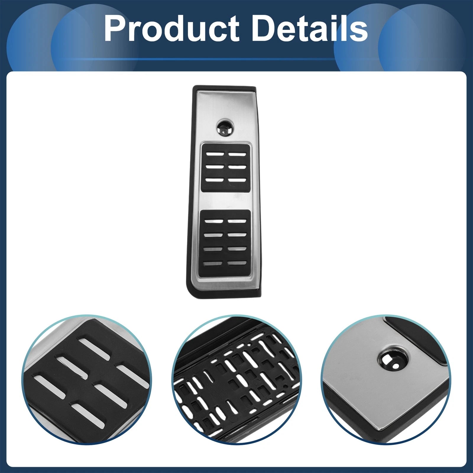1 Pc Footrest Pedal Cover for Audi A5 (2014–2024) Silver Tone