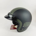 Open Face Helmet for Indian Motorcycle (3XL) - Bluetooth Compatible, Matte Black & Green