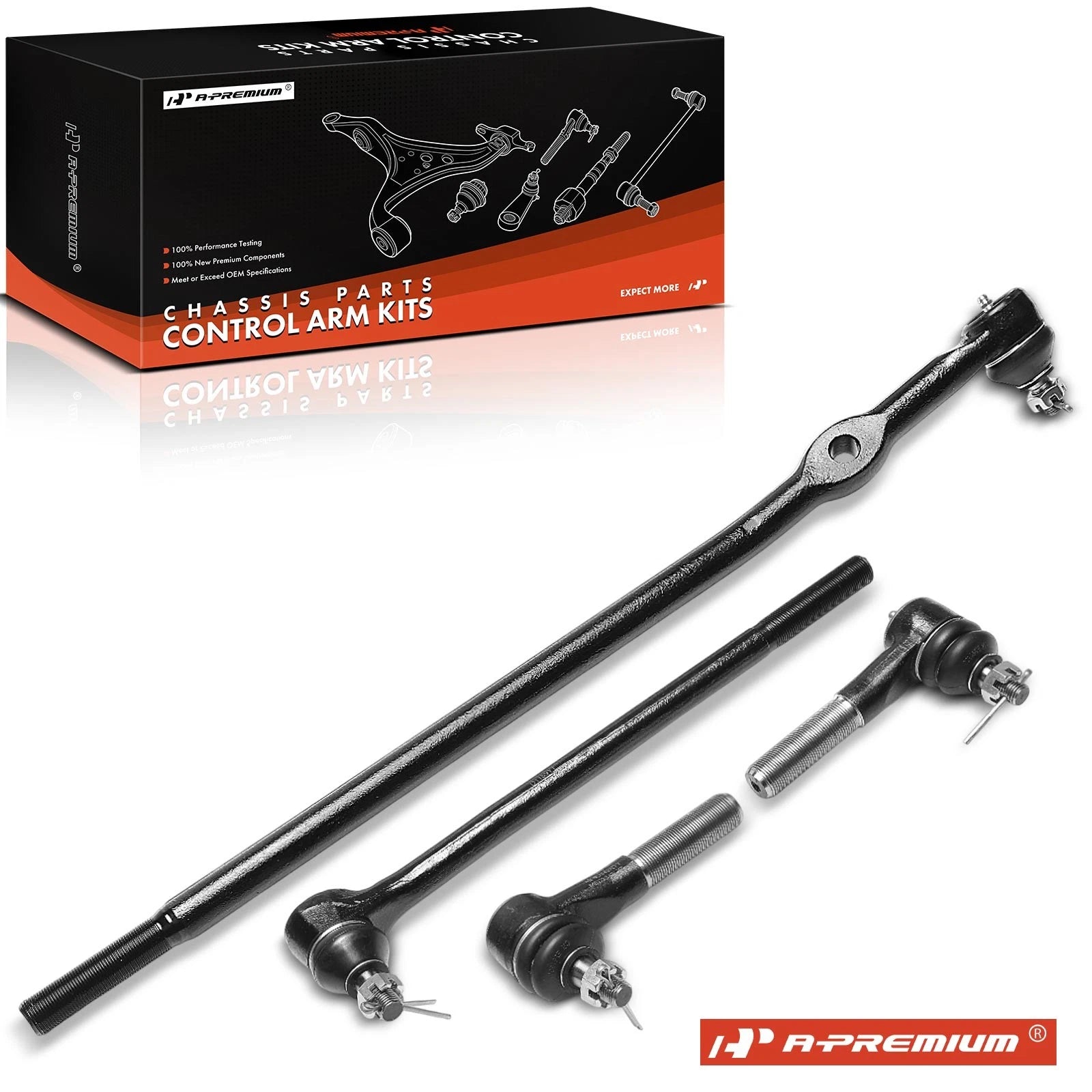 Set of 4 Front Inner Outer Tie Rod Ends for Ford Ranger (1992–1997)