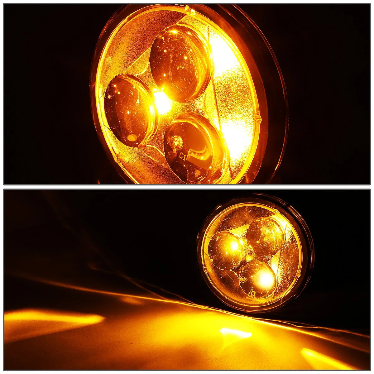 Pair of Amber Lens Front LED Turn Signal Lights for Jeep Wrangler JK (2007–2018)