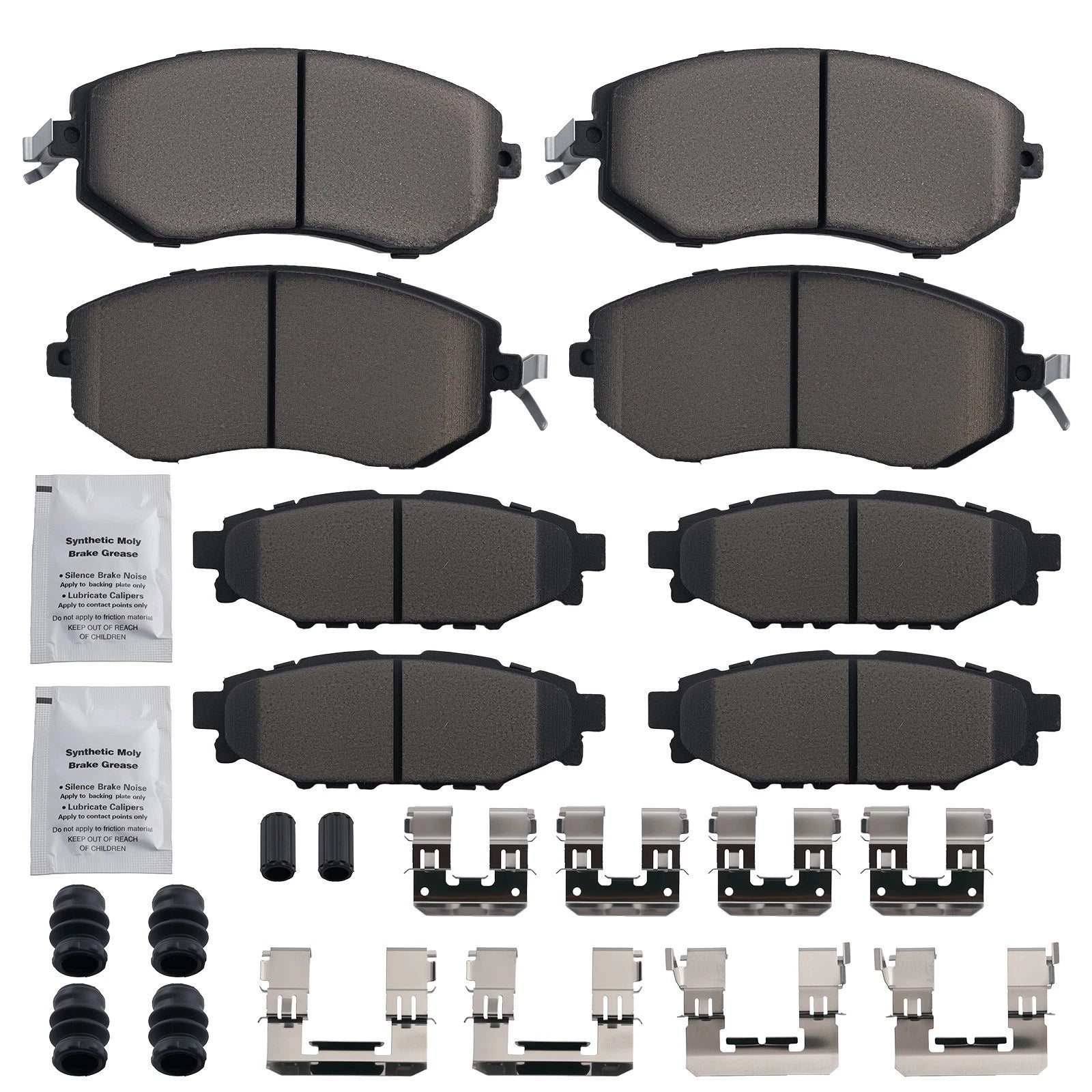 Front & Rear Ceramic Brake Pads for Subaru BRZ, Crosstrek, Forester, Impreza, Legacy (2013–2021)