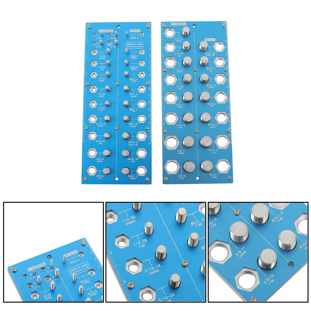 21 Inch & 17 Metric Thread Checker Bolt and Nut Identifier Gauge