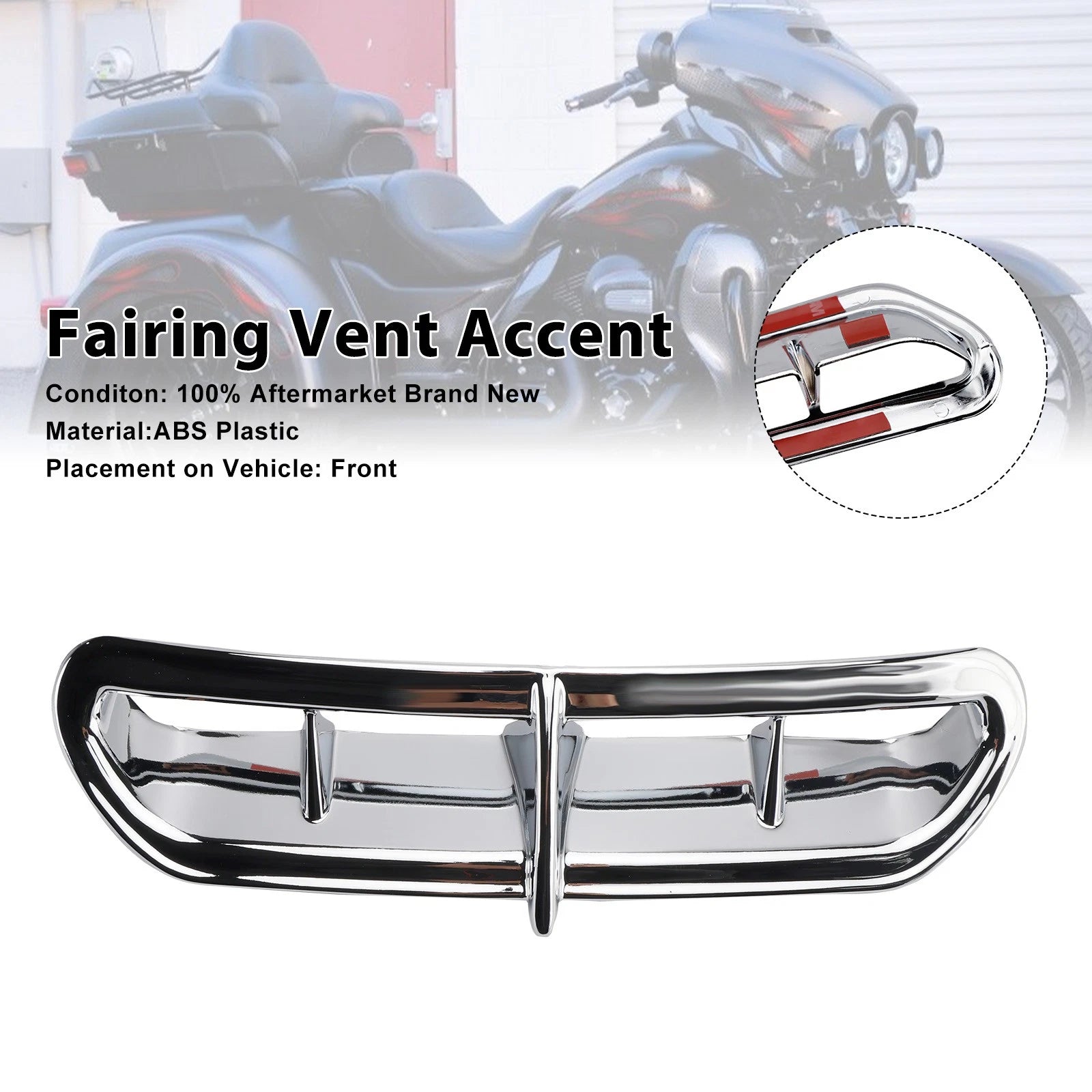 Fairing Vent Accent for Harley Touring Electra Street Trike Glide Ultra (2014–2022) Chrome