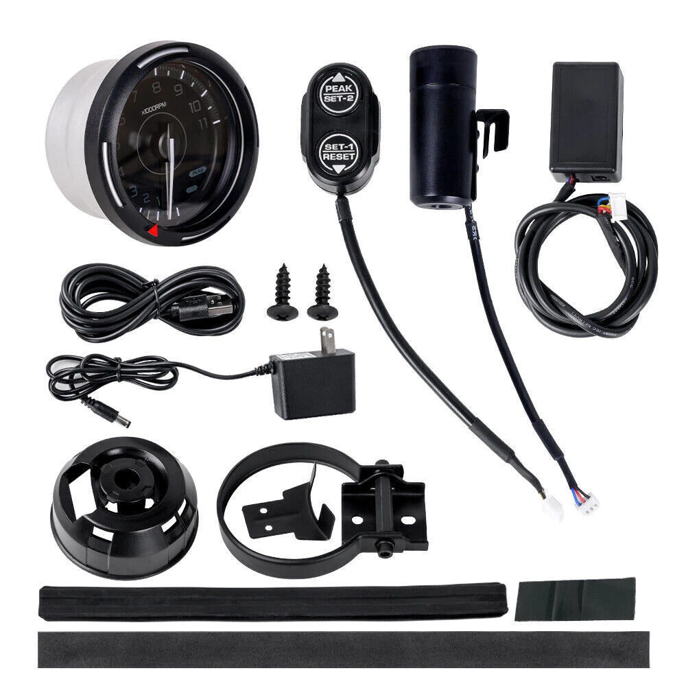 7-Color 12V Tachometer Gauge 0-11000 RPM for Racing Simulator