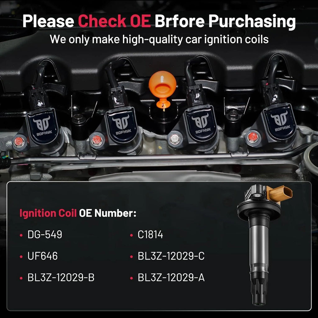 Ignition Coil 6 Pack for Ford Taurus 3.5L (2012–2019) F-150 3.5L (2011–2016) UF646