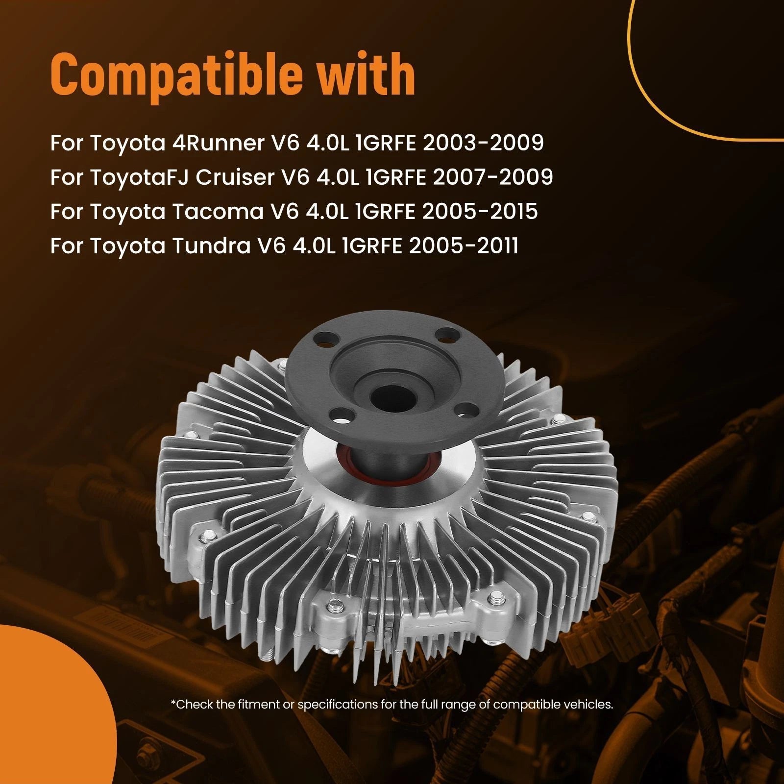 Cooling Fan Clutch for Toyota 4Runner FJ Cruiser (2003–2009)