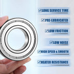 2 Pcs 6208ZZ Deep Groove Ball Bearings for Car (40x80x18mm)