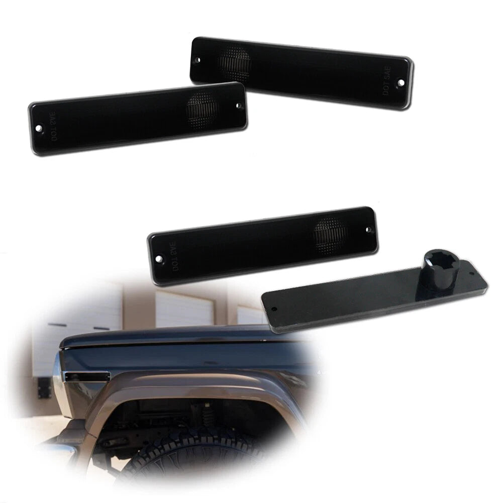 Set of 4 Smoked Bumper Side Marker Lights for Jeep J10 J20