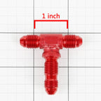 Set of 2 AN-4 Male on Run Female Bulkhead Flare Tee Fitting Red Anodized