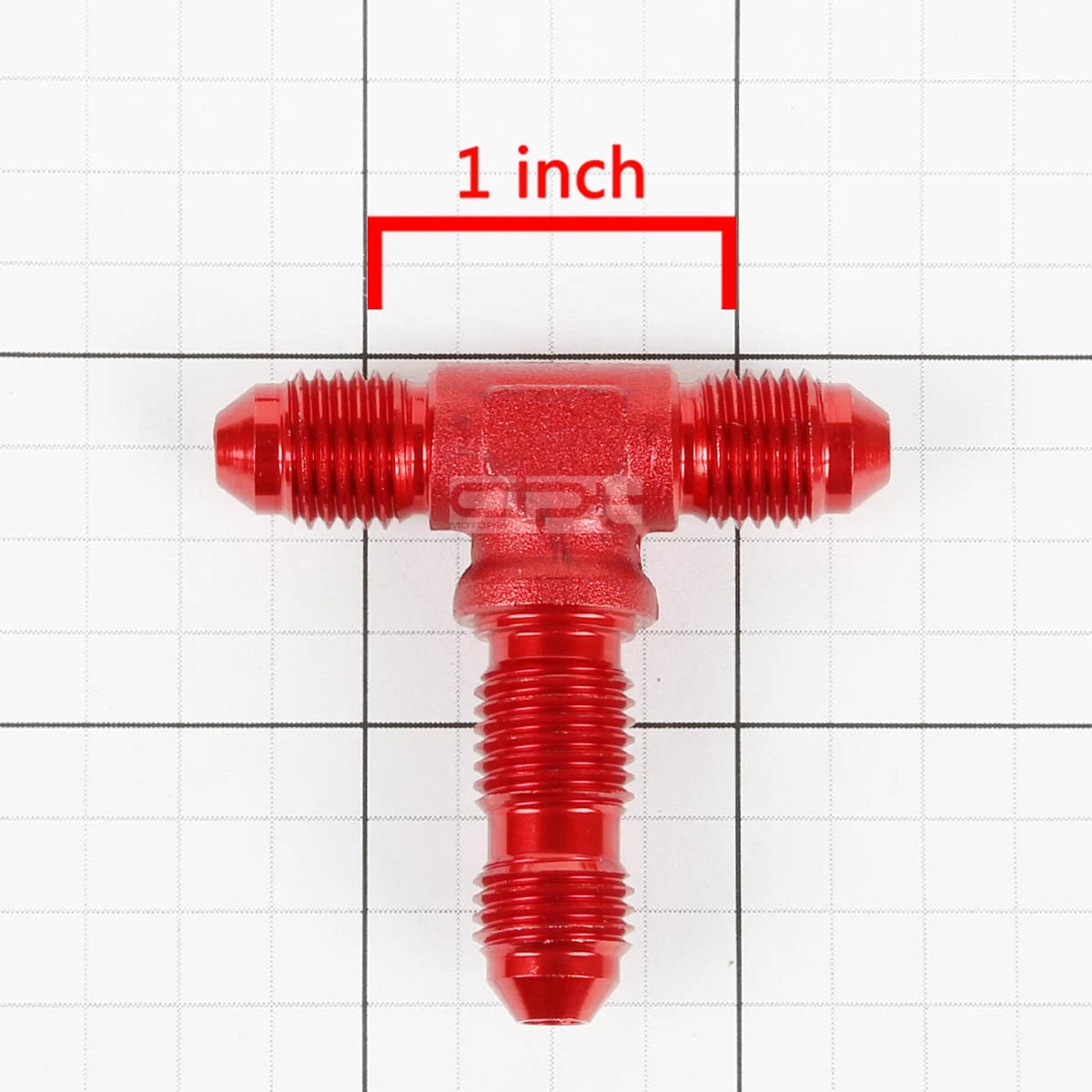 Set of 2 AN-4 Male on Run Female Bulkhead Flare Tee Fitting Red Anodized