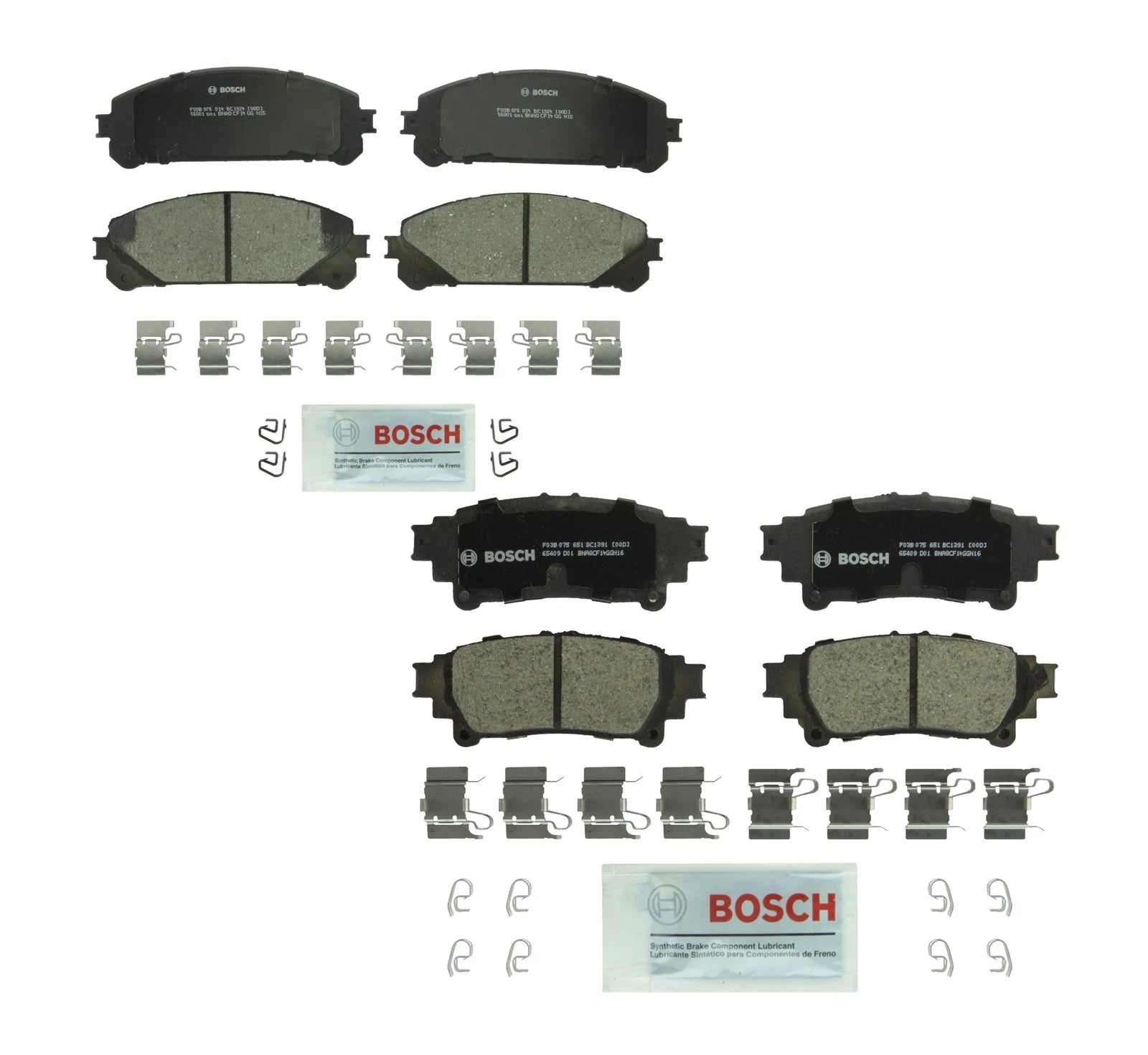 Bosch QuietCast Brake Pads Kit for Toyota Lexus AWD FWD (2010–2023)