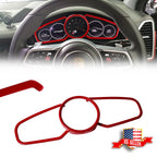 Sport Red Dashboard Panel Cover Rings for Porsche Panamera Cayenne (2017–2023)