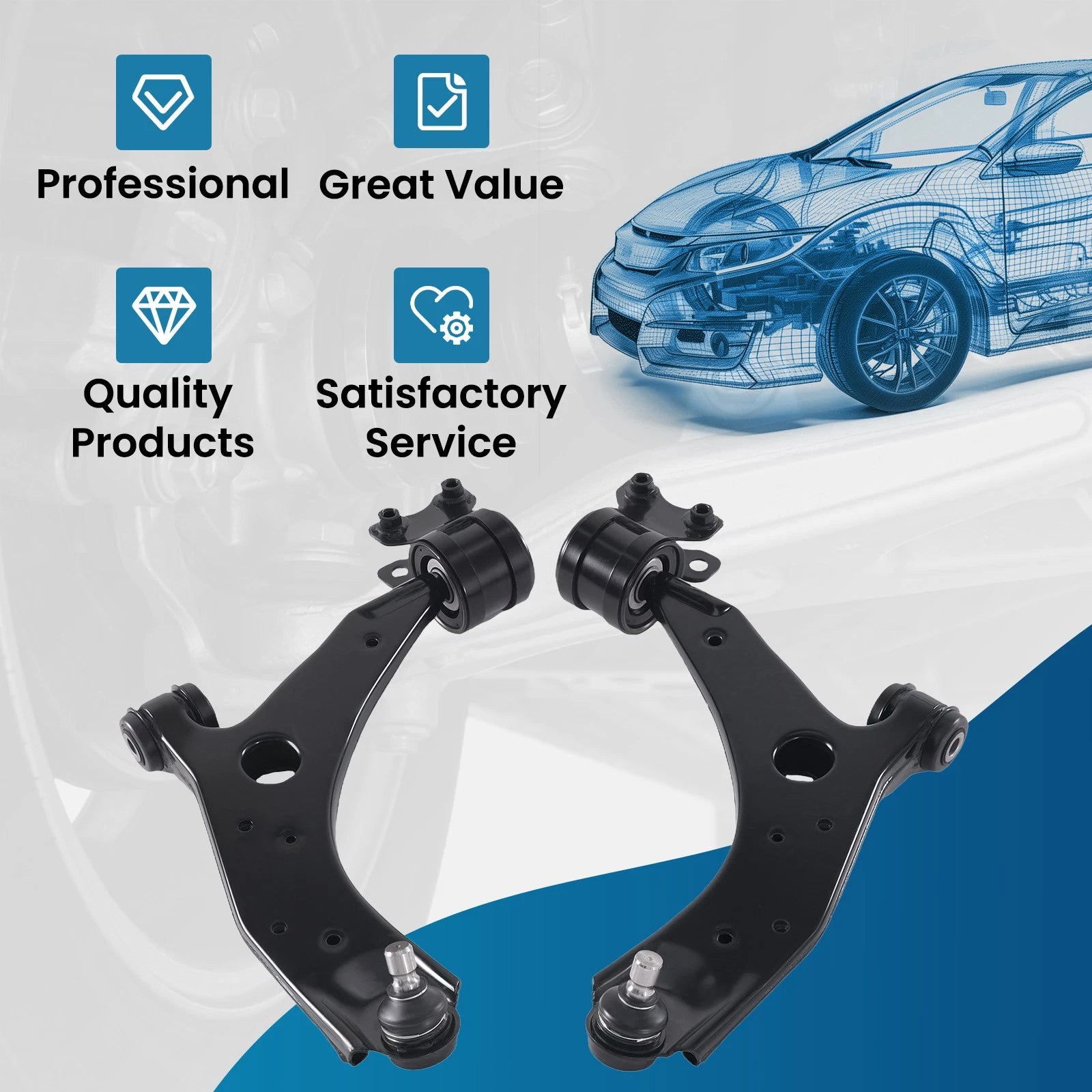 2X Front Lower Suspension Control Arm for Mazda 3 (2004–2017)