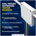 Outboard Motor Bracket for Rail Mount (Fits Up to 80 Lb, Rails Up to 1")