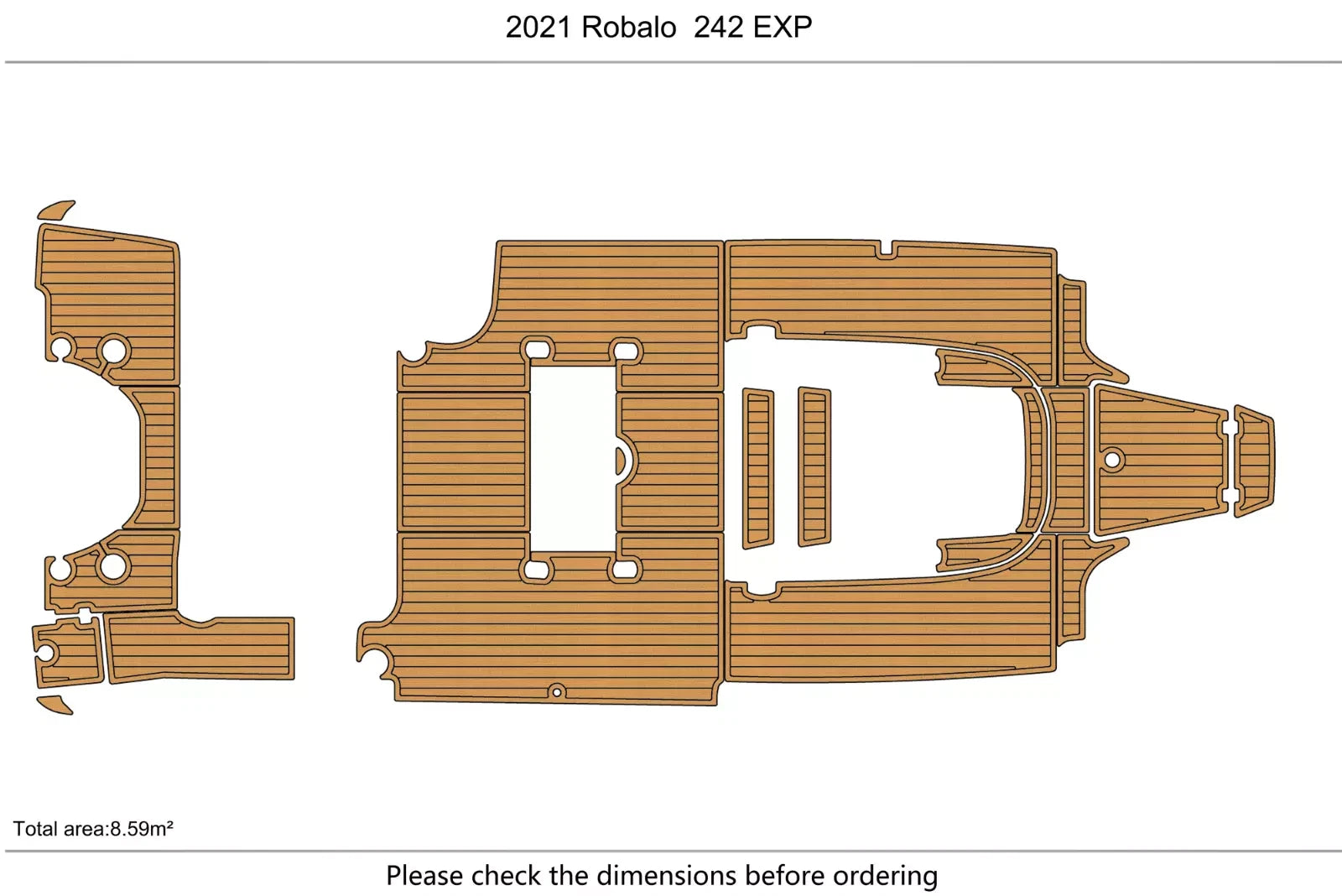 EVA Foam Teak Deck Floor Mat for Robalo 242 EXP (2021)