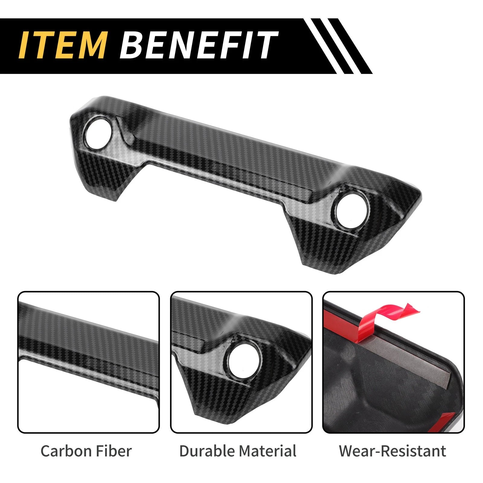 Carbon Fiber Pattern Trunk Handle Bowl Cover for Toyota Tundra (2022–2024)