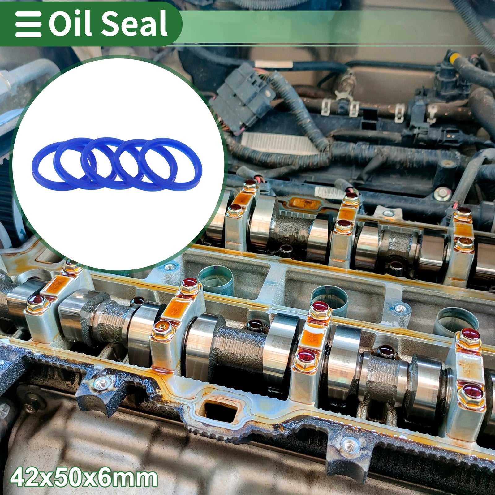 Set of 5 Oil Seal Rotary Shaft Seal 42x50x6mm High Pressure for Various Models
