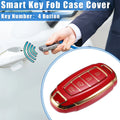 Set of 4 Keyless Key Fob Covers for Hyundai Elantra Accent Santa Fe (Red)