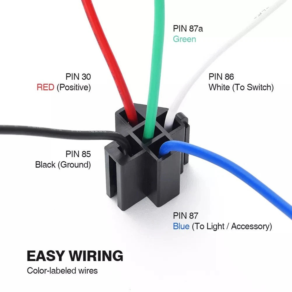 6 Pack of Fused Relay Harnesses for Automotive Lighting Accessories