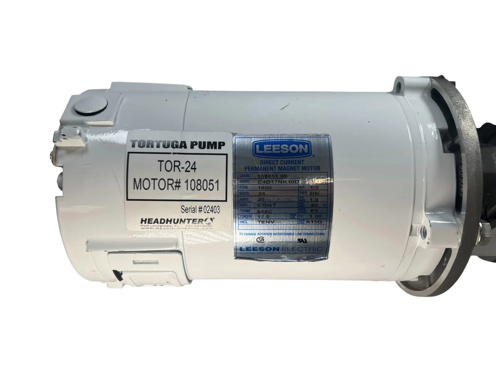 Diaphragm Pump for Headhunter Tortuga (1/2 HP, 24V, 1.5in NPT)