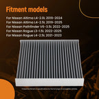 Cabin Air Filter for Nissan Altima (2019–2025) 272775NA1A, CF12552, 272776CA0A