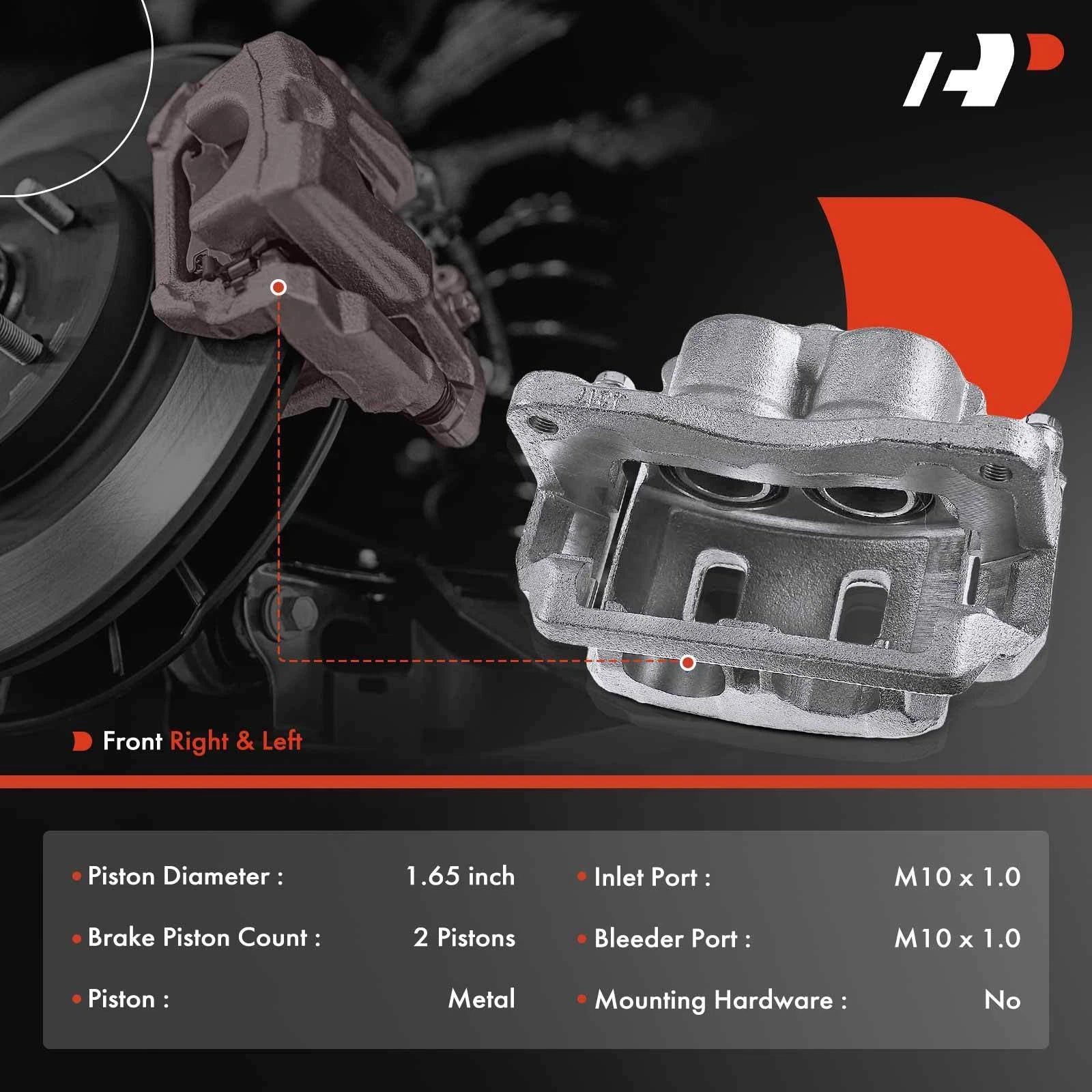 Pair Front Disc Brake Calipers for Subaru Outback Forester