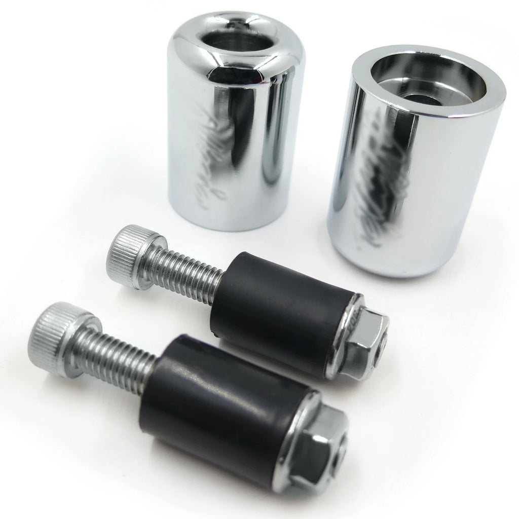 Bar Ends Chrome Rubber for Kawasaki Ninja 250R EX250 (1987–2012) & 650R EX650R (2006–2012)