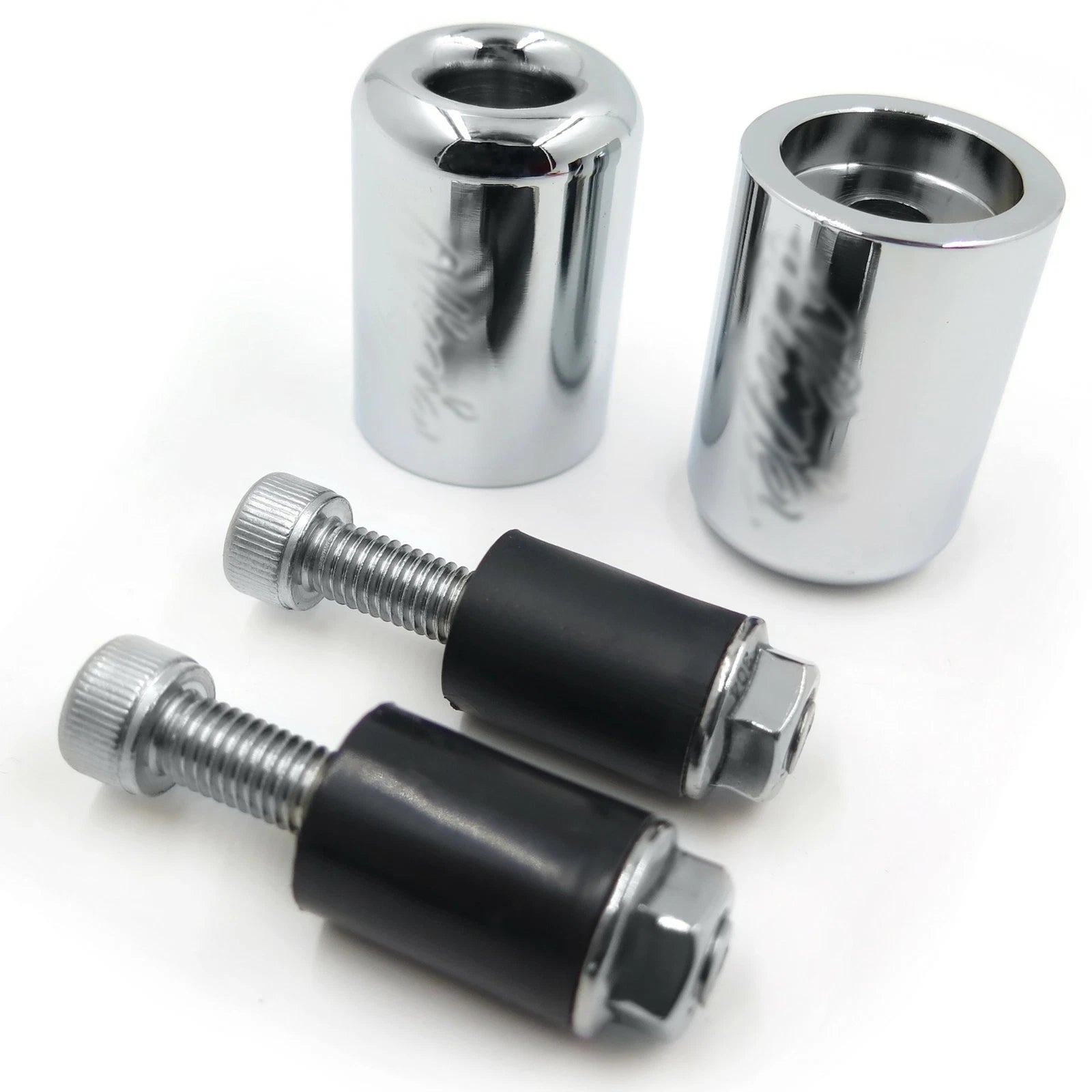 Bar Ends Chrome Rubber for Kawasaki Ninja 250R EX250 (1987–2012) & 650R EX650R (2006–2012)