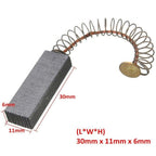 2X Carbon Brushes Motor Brush Set Replacement (30116mm)