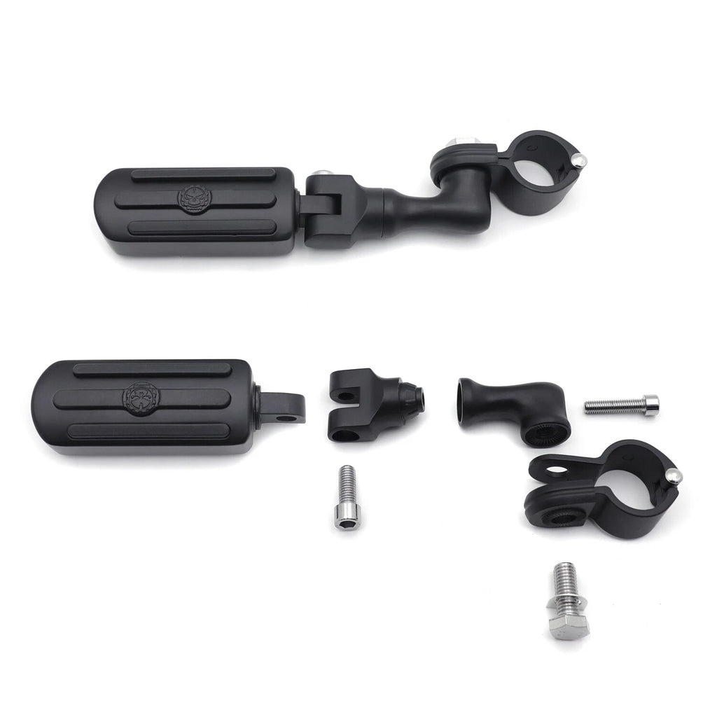 Black Streamliner Skull Foot Peg Kit for Honda GL1800 VT750 (2001–2023)