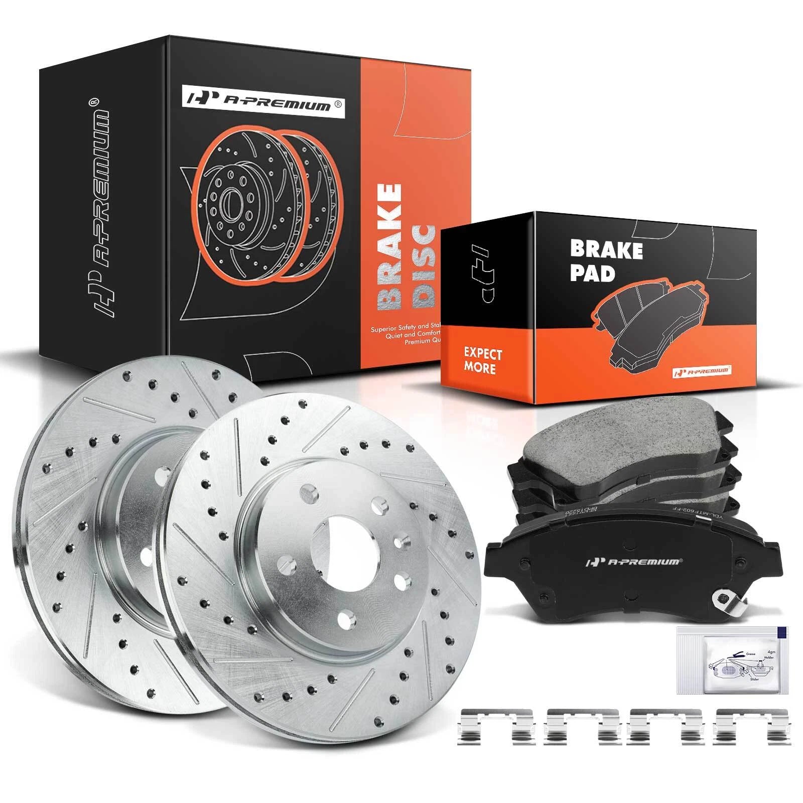 Drilled and Slotted Brake Rotors & Pads for Chevrolet Cruze Sonic (2011–2019)