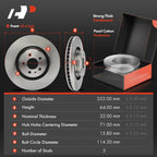 Front & Rear Disc Brake Rotors & Ceramic Pads for Ford Mustang (2015–2020)