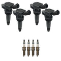 Set of 4 Ignition Coils & Spark Plugs for Kia Optima, Hyundai Sonata (2011–2016)
