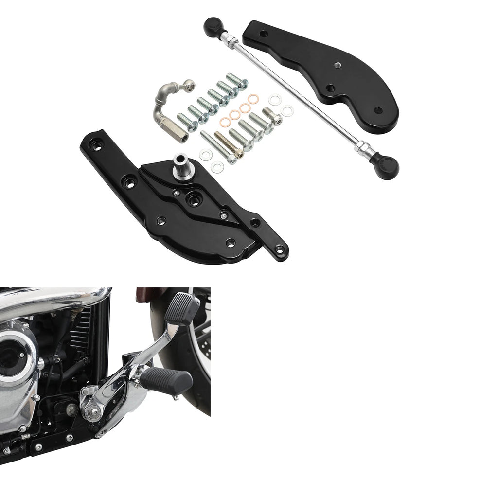 Black Extended Reach Forward Control Kit for Harley Sport Glide Fat Bob (2018–2023)