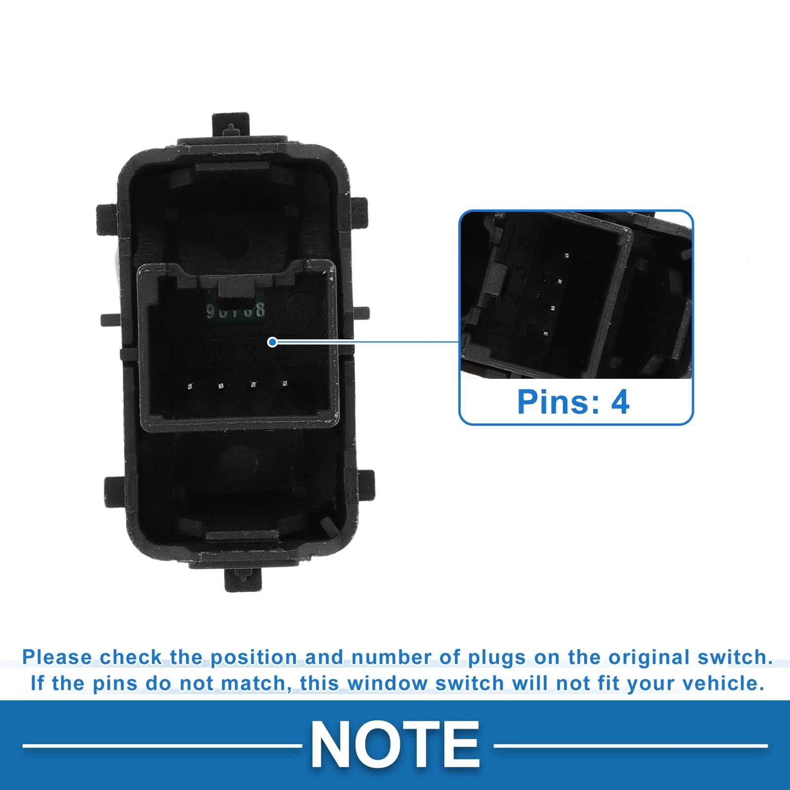 Rear Side Power Window Switch for Ford C-Max Escape Focus (2013–2018) No.BM5T14529AC