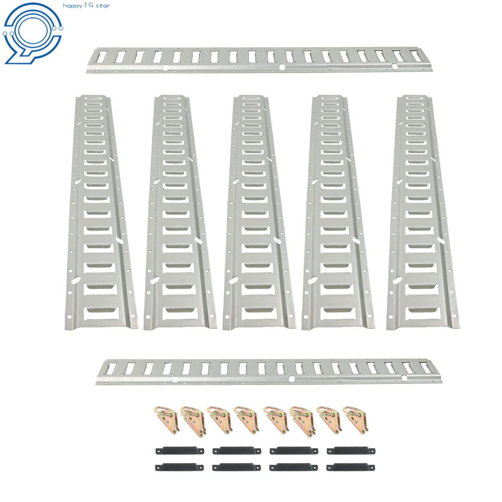 Set of 24 E Track Tie Down Rails with O-Rings and End Caps for Trailers